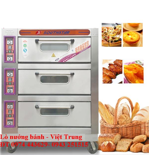 Lò nướng bánh 3 tầng 6 khay dùng điện