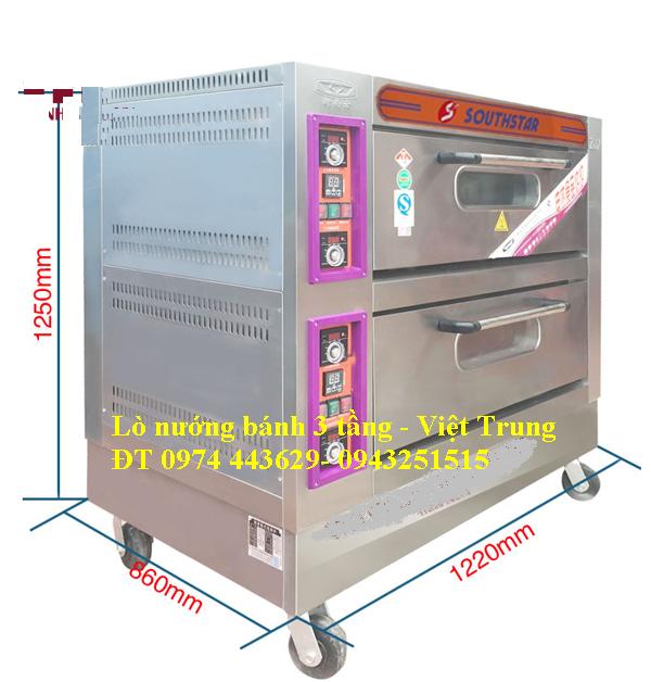 Lò nướng 2 tầng 4 khay dùng ga