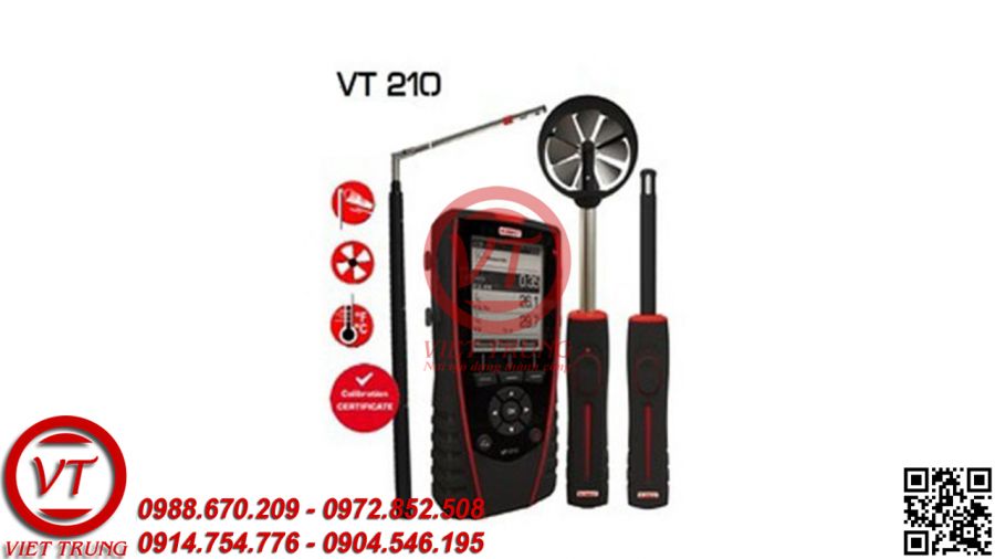 Máy đo tốc độ gió, lưu lượng gió KIMO VT 210 nhiệt độ, độ ẩm (VT-MDNDDA20)