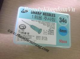 Đầu kim tiêm vi điểm mesotherapy Sharp Needles 34G x 4mm giảm sưng bầm, tránh tổn thương da (50 đầu)