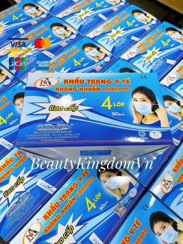 Khẩu trang y tế 4 lớp kháng khuẩn, chống nước Famapro Nam Anh Hộp 50 cái