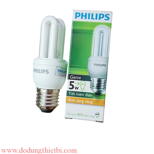 THÙNG 12 BÓNG COMPACT PHILIPS 2U 5W GENIE VÀNG