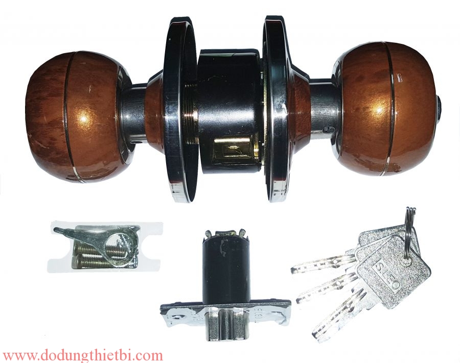 KHOÁ TAY NẮM TRÒN S.LEO VÂN GỖ