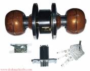 KHOÁ TAY NẮM TRÒN S.LEO VÂN GỖ