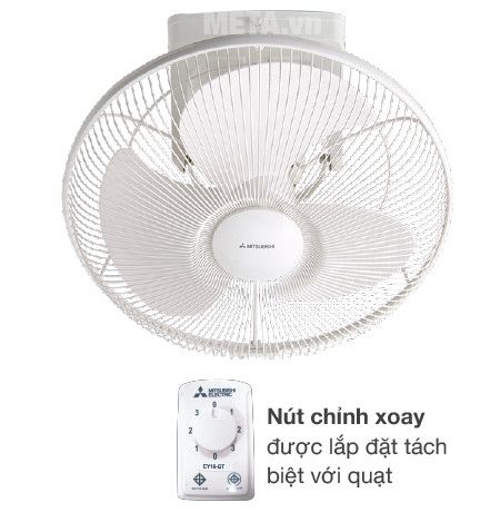 Quạt đảo trần Mitsubishi CY16-SV -WH (Có nút dừng đảo)