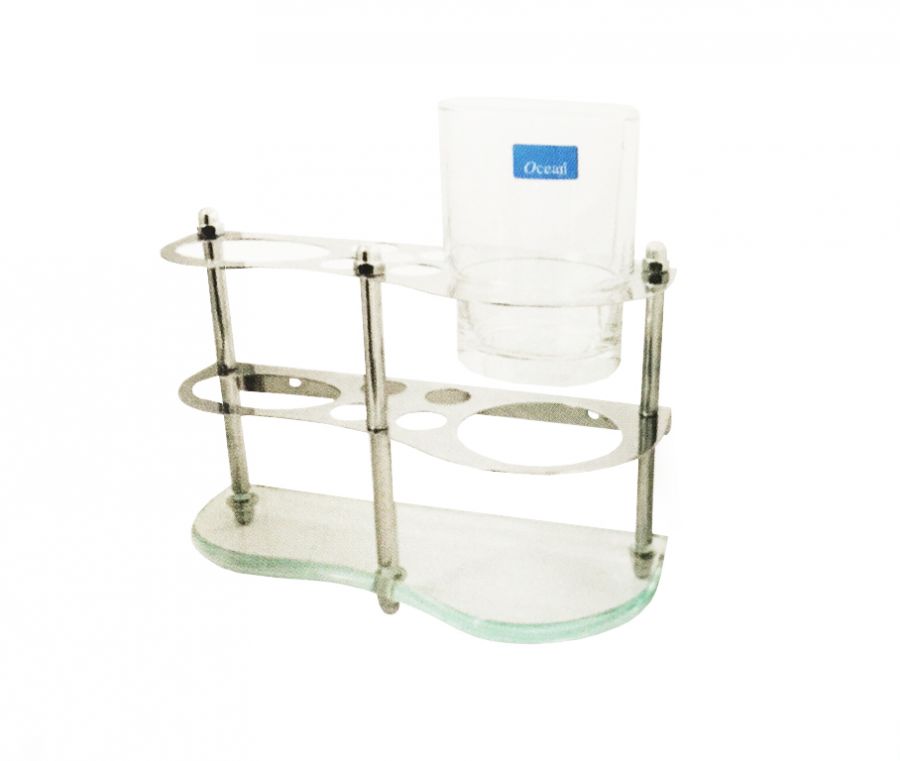 KỆ INOX ĐỰNG LY VÀ BÀN CHẢI ĐÁNH RĂNG HC-KBC09