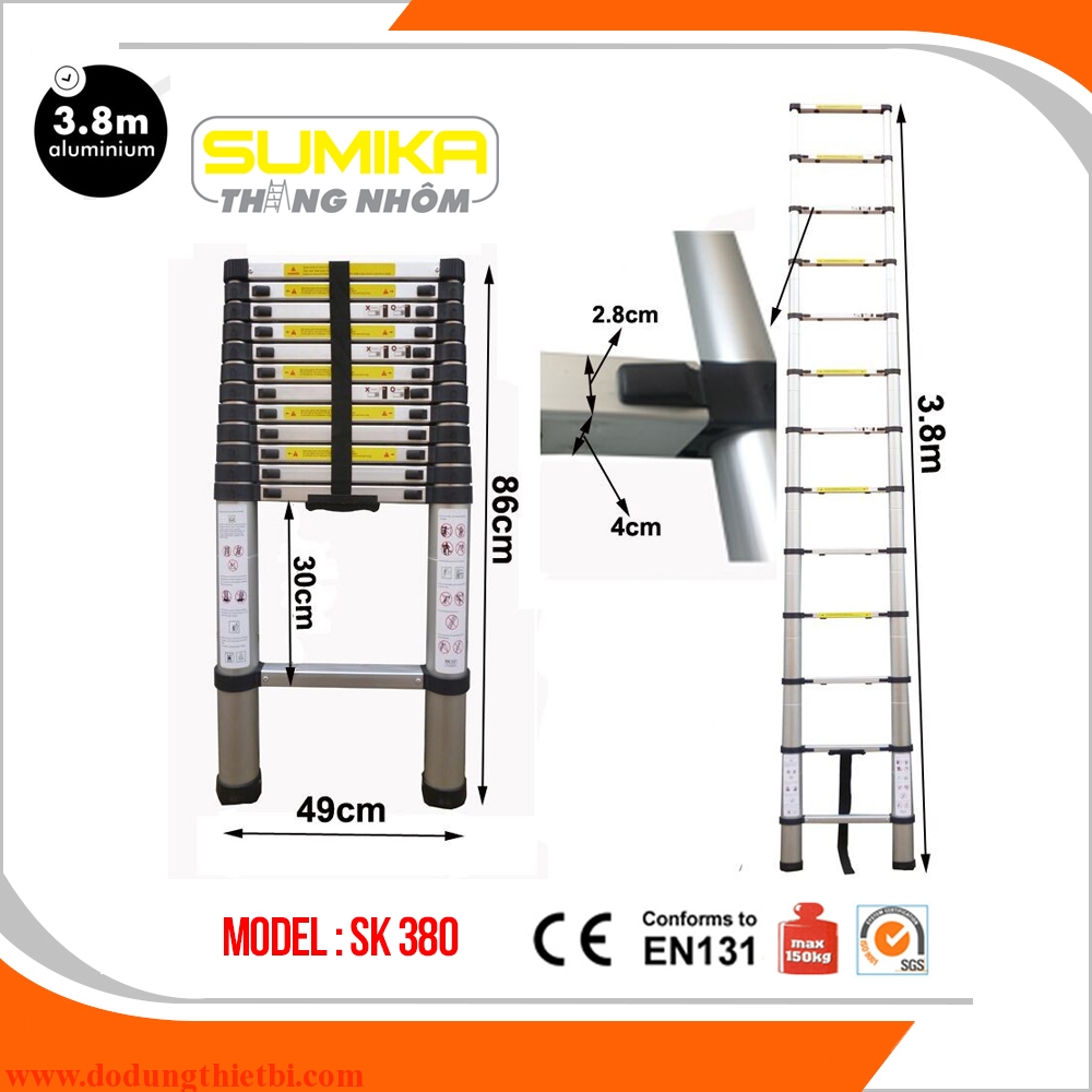 Thang rút nhôm gọn Sumika SK 380 Sumika