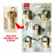 bộ 5 ổ khoá chống cắt 60mm có chìa chung Schone