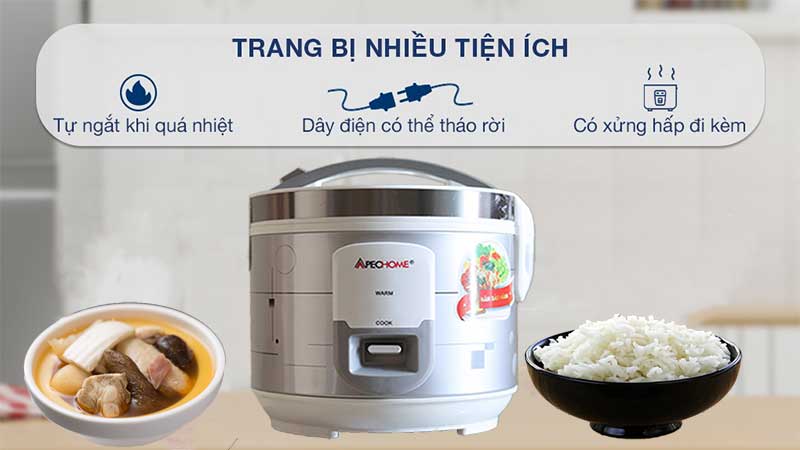 Nồi cơm điện chống dính nắp gài 1.8 lít APECHOME APH-RC18Y