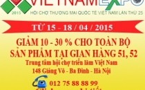 TKN khuyến mại 10- 30% tại Hội chợ Thương mại Quốc tế Việt Nam lần t25