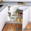 Kệ góc xoay liên hoàn NewEra giảm chấn 4 rổ dạng nan