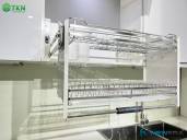 Giá bát nâng hạ NewEra 600mm có ống đũa inox 304 NE799.600