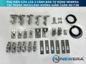 Bộ phụ kiện cửa lùa 3 cánh bán tự động NewEra tải trọng 80kg/cánh không giảm chấn NE172B