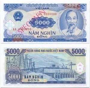 Việt Nam 5000 Dong 1991 SPECIMEN