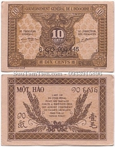 Đông Dương P-89b 10 Cents 1942