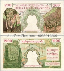P-98 200 Piastres 1954 Cambodia