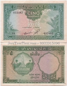 P-101 5 Piastres 1953 Lao