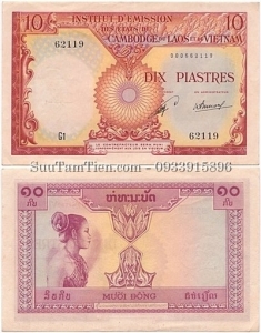 P-102 10 Piastres 1953 Lao