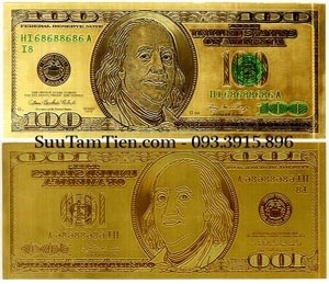100 usd mạ vàng plastic