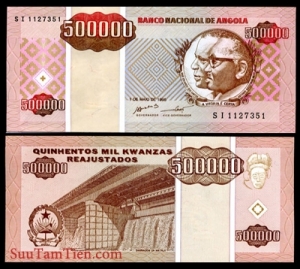 MS 9.3 M: Angola 500,000 KWATZAS 1995 -UNC