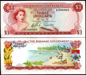 Bahamas 3 Dollar 1965
