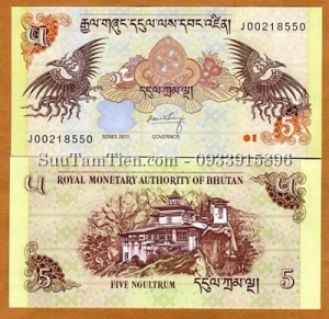 Bhutan 5 Ngultum 2011 UNC -Con Phụng