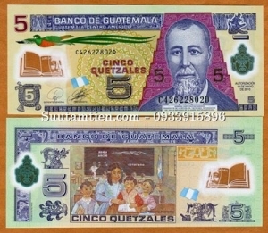 Guatemala 5 Quetzales 2014 UNC New