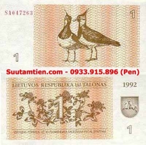 Lietuvos 1 Talonas 1992 UNC