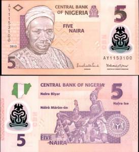 NIGERIA - 5 naira 2013 polymer - UNC