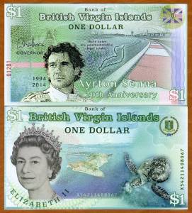 British Virgin Islands, 1 dollar, 2014 POLYMER, QEII UNC
