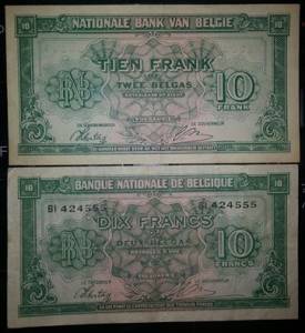 Belgium 10 Francs 1943