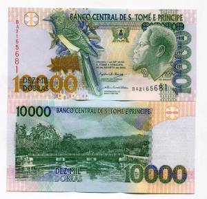 St. Thomas & Prince 10000 Dobras 10 000 UNC