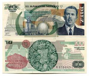 MEXICO 10 NUEVOS PESOS 1992 P-95 UNC