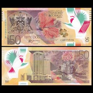 Trinidad and Tobago 50 Dollars, 2014, P-54, Polymer, UNC