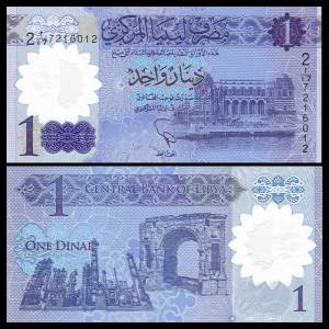 LIBYA 1 DINAR 2019 P-NEW POLYMER UNC