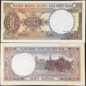 VNCH 1 ĐỒNG 1964 MÁY CÀY AUNC