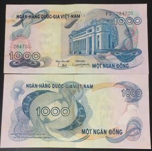 VNCH 1000 ĐỒNG HOA VĂN 1970 1971 XF