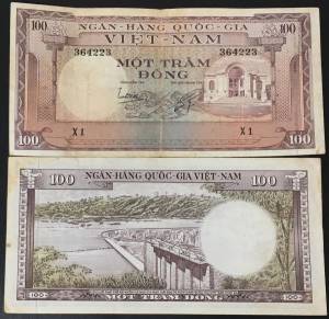 VNCH 100 ĐỒNG NHÀ HÁT 1960 VF XF