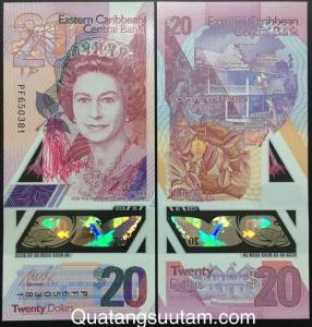 Đông Eastern Caribbean 20 Dollars Polymer UNC New 2019