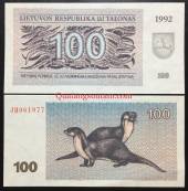 Lithuania-100-Talonas-UNC-1992-Con-Rai-ca