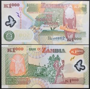 Zambia 1000 Kwacha UNC Polymer 2009