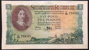EB South Africa 5 Pounds XF+ 1957