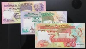 Bộ tiền Seychelles Set 3 tờ UNC 1989
