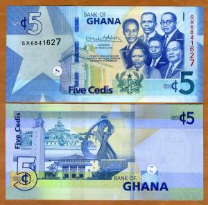 Ghana 5 Cedis UNC NEW 2019