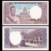 Laos-Lao-50-Kip-UNC-1963