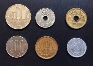 Bộ Xu Nhật Set 6 xu (có 5 Yên may mắn) 1980-1999