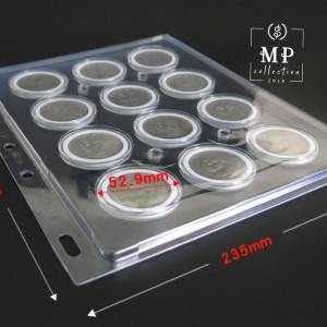Phơi Xu Đựng Hộp Tròn Nhựa Trong Suốt Nhìn Được 2 Mặt Xu