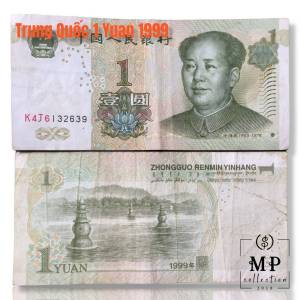 Tờ tiền China 1 Yuan 1999 hình Ông Mao Trạch Đông đã qua sử dụng