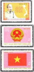 Tem Kỷ niệm 30 năm Quốc khánh nước Việt Nam Dân chủ Cộng hoà 1975 (3 con)