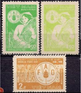 Bộ 3 Tem sưu tầm mã 386 Tem Việt Nam Ngày Lương Thực Thế Giới 1982